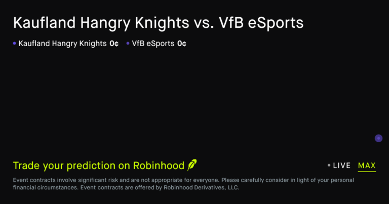 July 16, 2026: Kaufland Hangry Knights vs. VfB eSports Esports Prediction Market – Robinhood