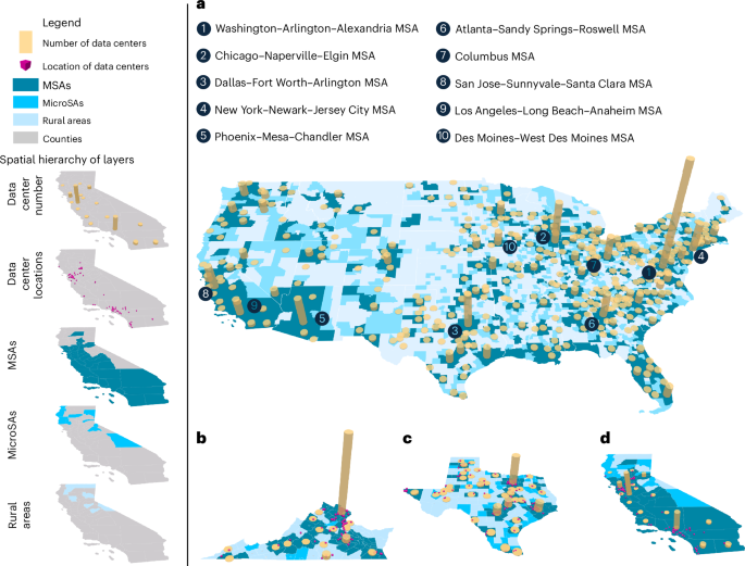 Urban infrastructure and fossil fuel industrial legacy drive US data center siting