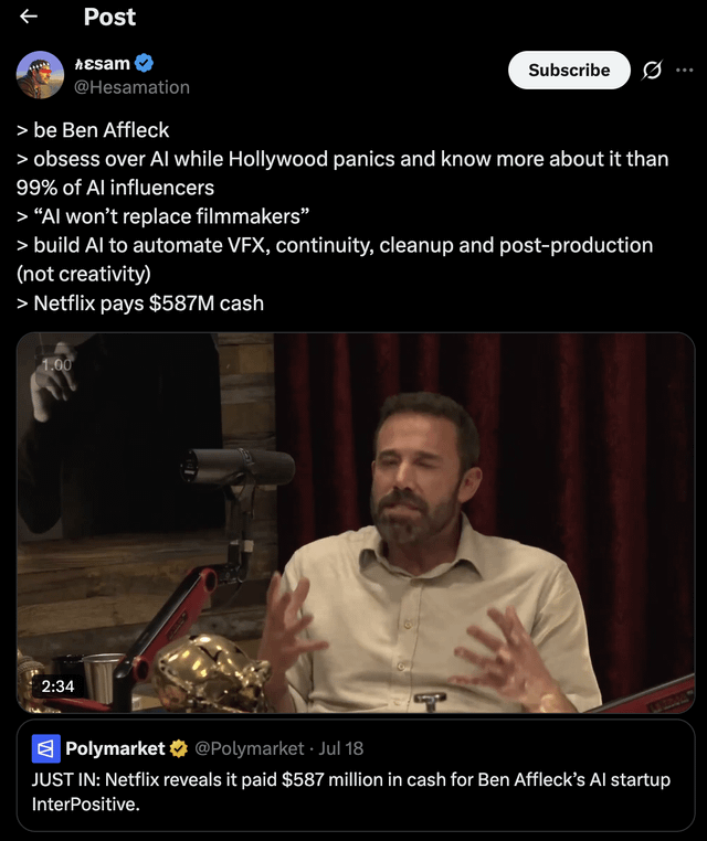 It’s funny because he was literally talking about how AI is being oversold