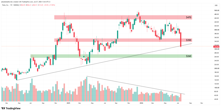 Tesla Stock Breaks Down After Worst Week Since 2022, Charts Point to $296