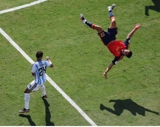 How can a person generate that much movement that it makes you do entire 360° mid air cartwheel just by being hit on your foot? (ask physics)