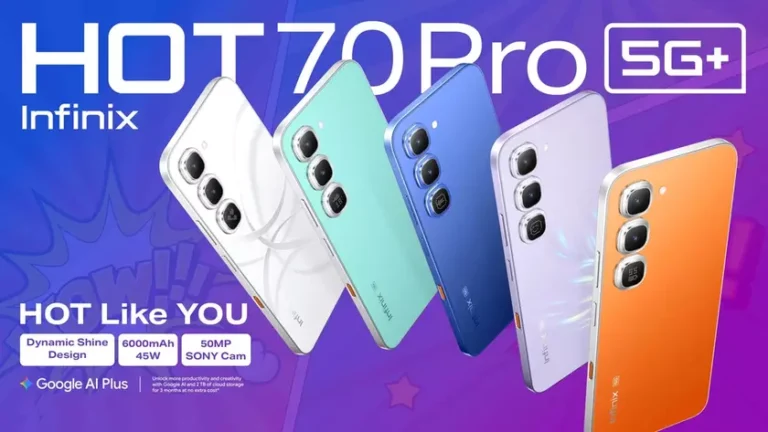 Infinix HOT 70 Pro 5G: Color-Changing Design, IP68, and Bundled AI at Mid-Range Price