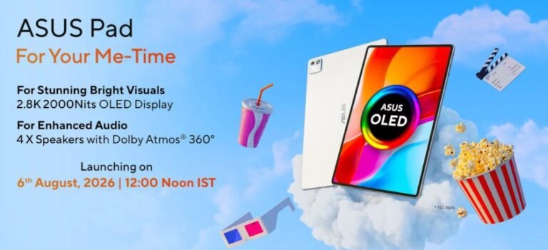ASUS Pad (T3201) with 12.2″ 2.8K 144Hz OLED display, Dimensity 8300, 9000mAh battery to launch in India on August 6