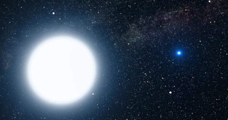 How can a young blue giant have a white dwarf companion star?
