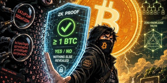 zkPoH: Zero-Knowledge Proof-of-Hodl — Prove You Own Bitcoin Without Revealing a Single Address.