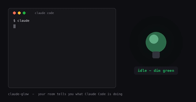 I made my bedroom bulb show what Claude Code is doing