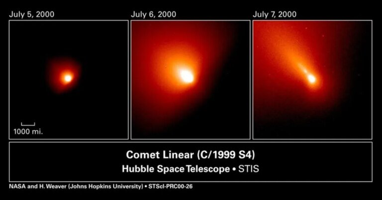 July 26, 2000: Comet LINEAR disintegrates