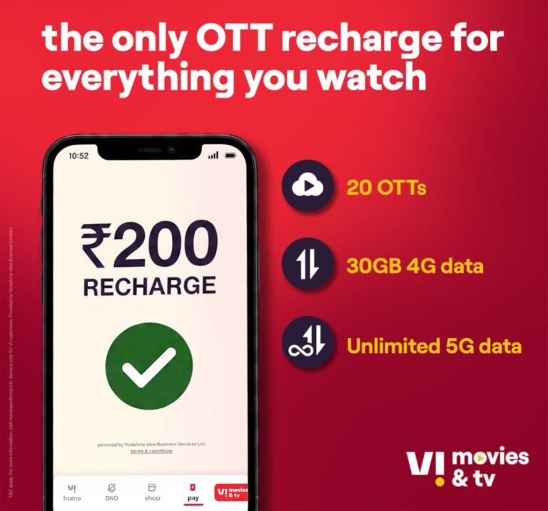 Vi pack offers 20 OTT apps, Live TV, and data for Rs. 200