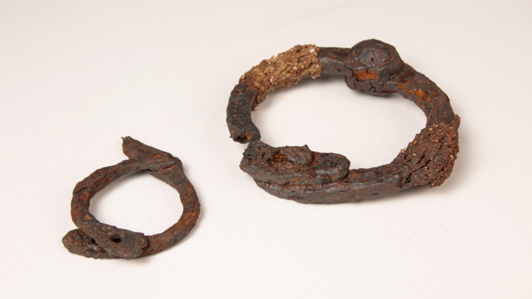 ‘Extremely rare’ iron shackles discovered at 2,300-year-old settlement in France may have been used on enslaved women or children