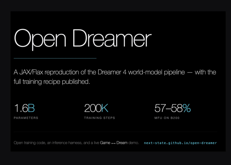 Meet Open Dreamer: A JAX/Flax Reproduction of the Dreamer 4 World Model Pipeline, With the Full Training Recipe Published