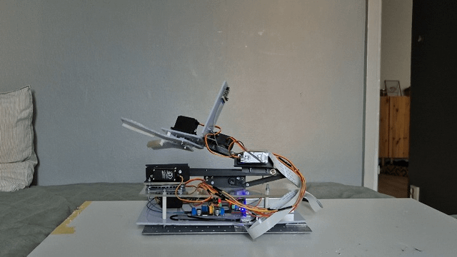 Built this 6DOF using aluminum angles and acrylic plates.