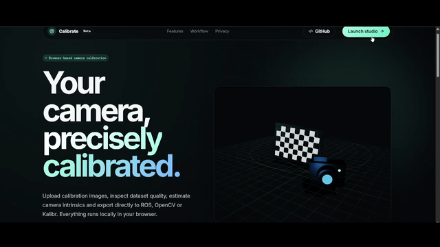 I built CalibON, a browser-based camera calibration tool for ROS and computer vision