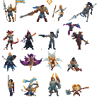 Turning Every Champions into Pixel Art Sprites, One Region at a Time – Demacia Family Photo