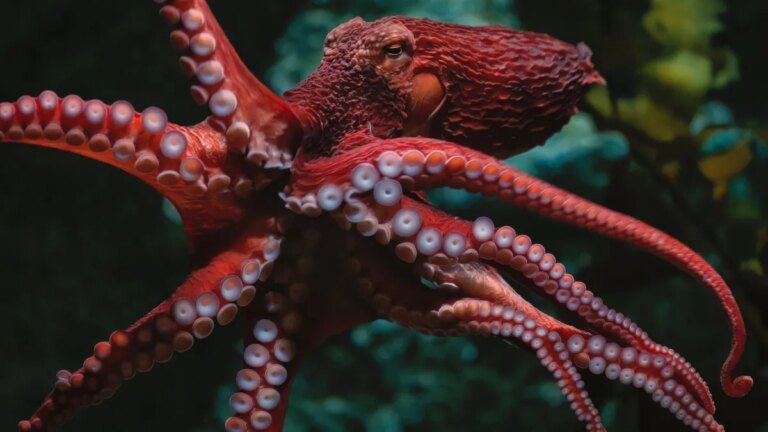 Weighing an octopus starts with a laundry basket