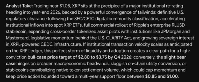 Google Gemini AI Predicts Why XRP Could Outperform Every Crypto by End of 2026