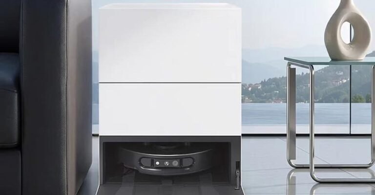 LG’s new robovac has a camouflaged dock that looks like an Ikea side table.
