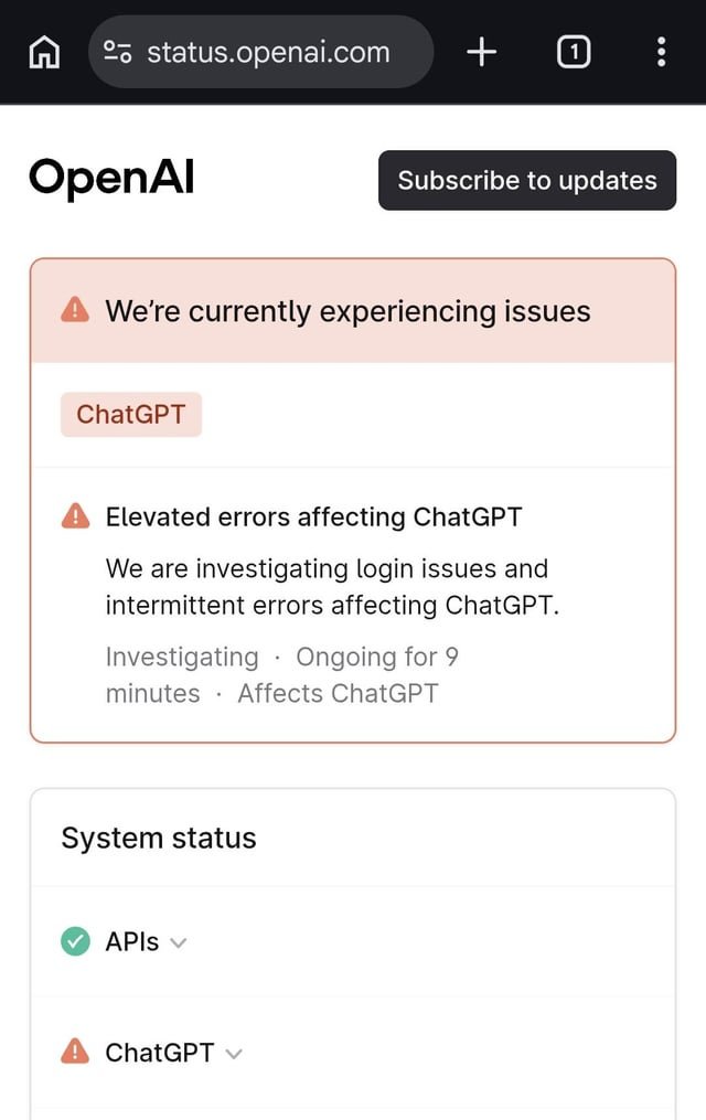 FYI, there’s an outage per opening website…