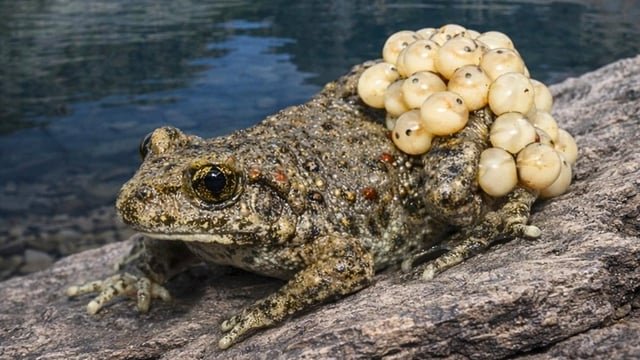Some Pyrenean midwife toads survive the world’s deadliest amphibian fungus by developing antimicrobial skin peptides earlier in life, while still tadpoles, before their keratinized skin makes them vulnerable