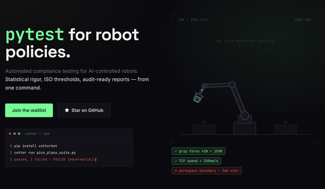 built cotter, an open source framework to stress test your robot policies