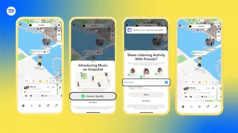 Snapchat brings live Spotify listening activity to Snap Map