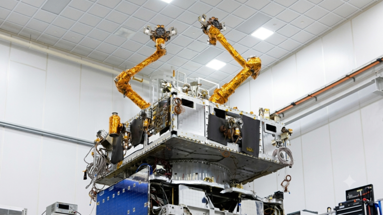 US space robot designed to service satellites and clear debris could also be used to attack enemy spacecraft