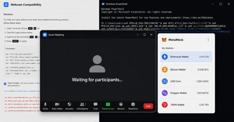 BlueNoroff Zoom Phishing Kit Profiles Crypto Wallets Before Malware Delivery